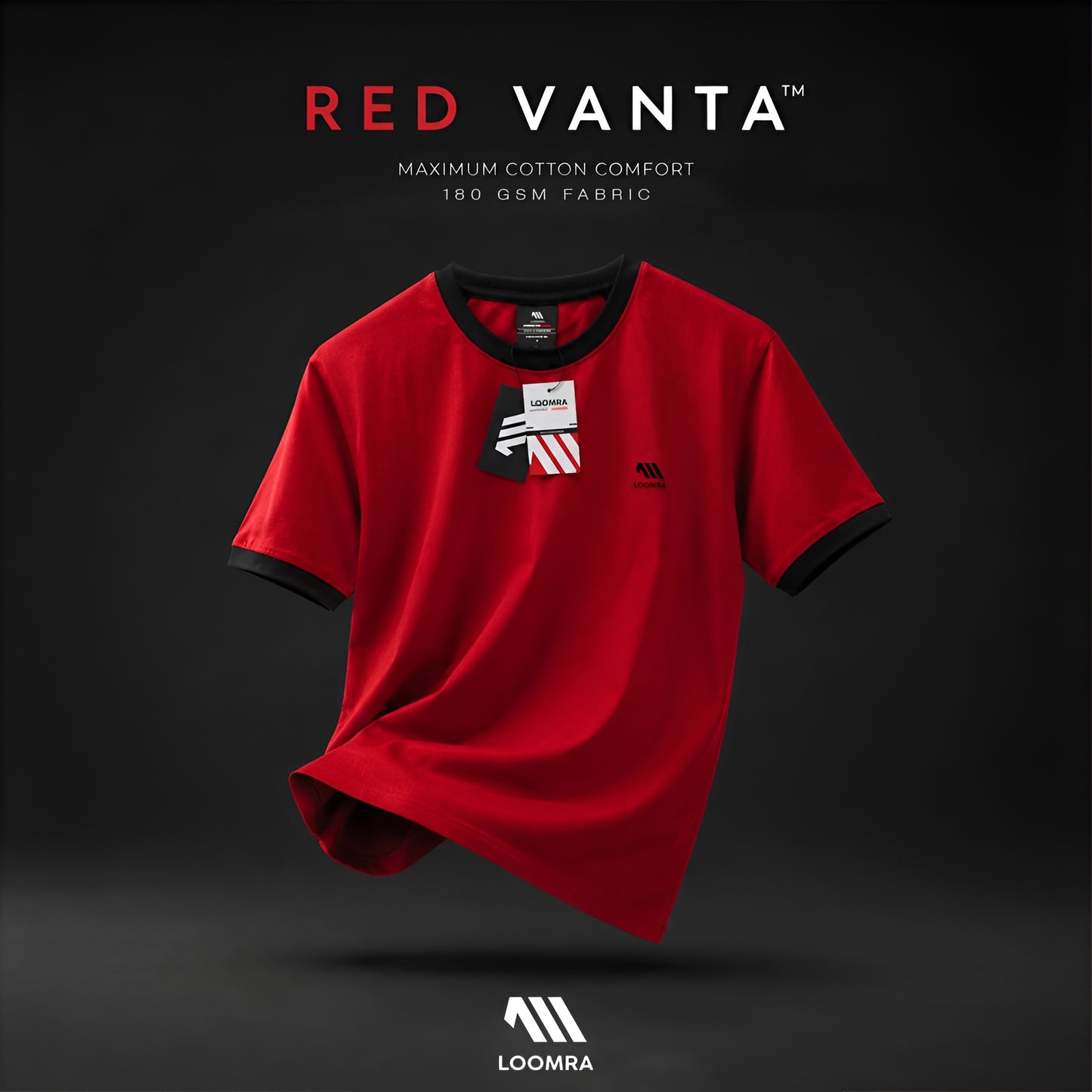 Red Vanta™ SIGNATURE round neck smart fit tee shirt